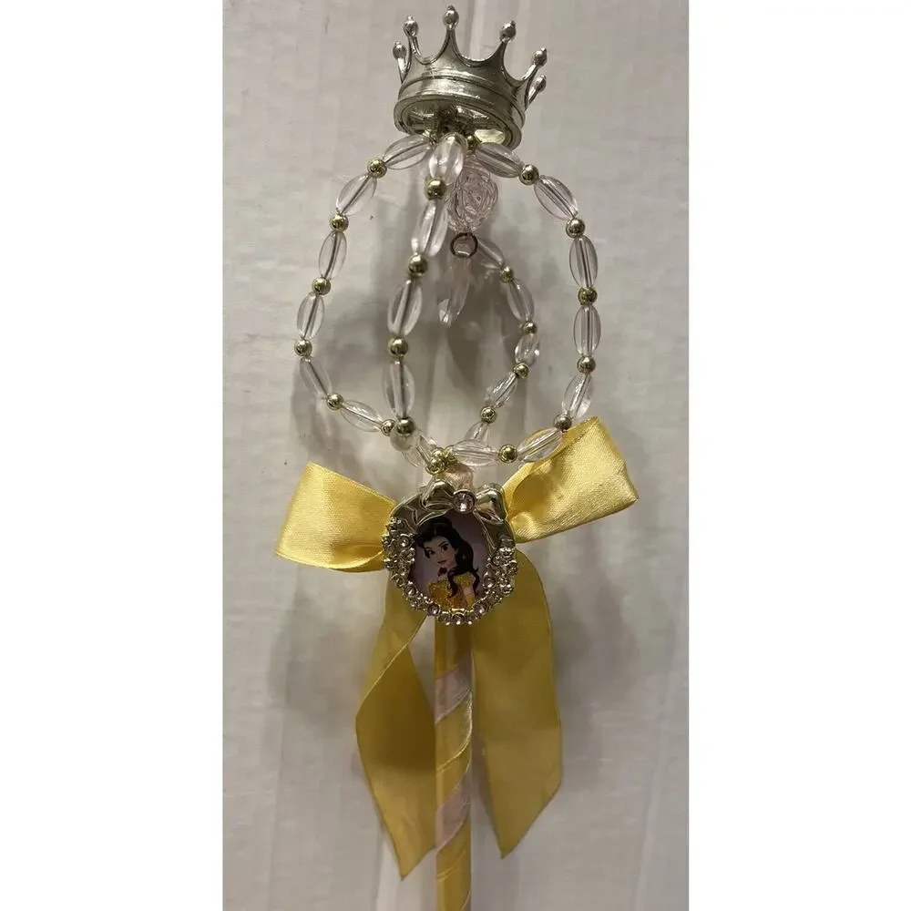NWT Disney Princess Belle Dress Up Girls Size 9/10 with wand BEAUTY & THE‎ BEAST - Picture 9 of 10